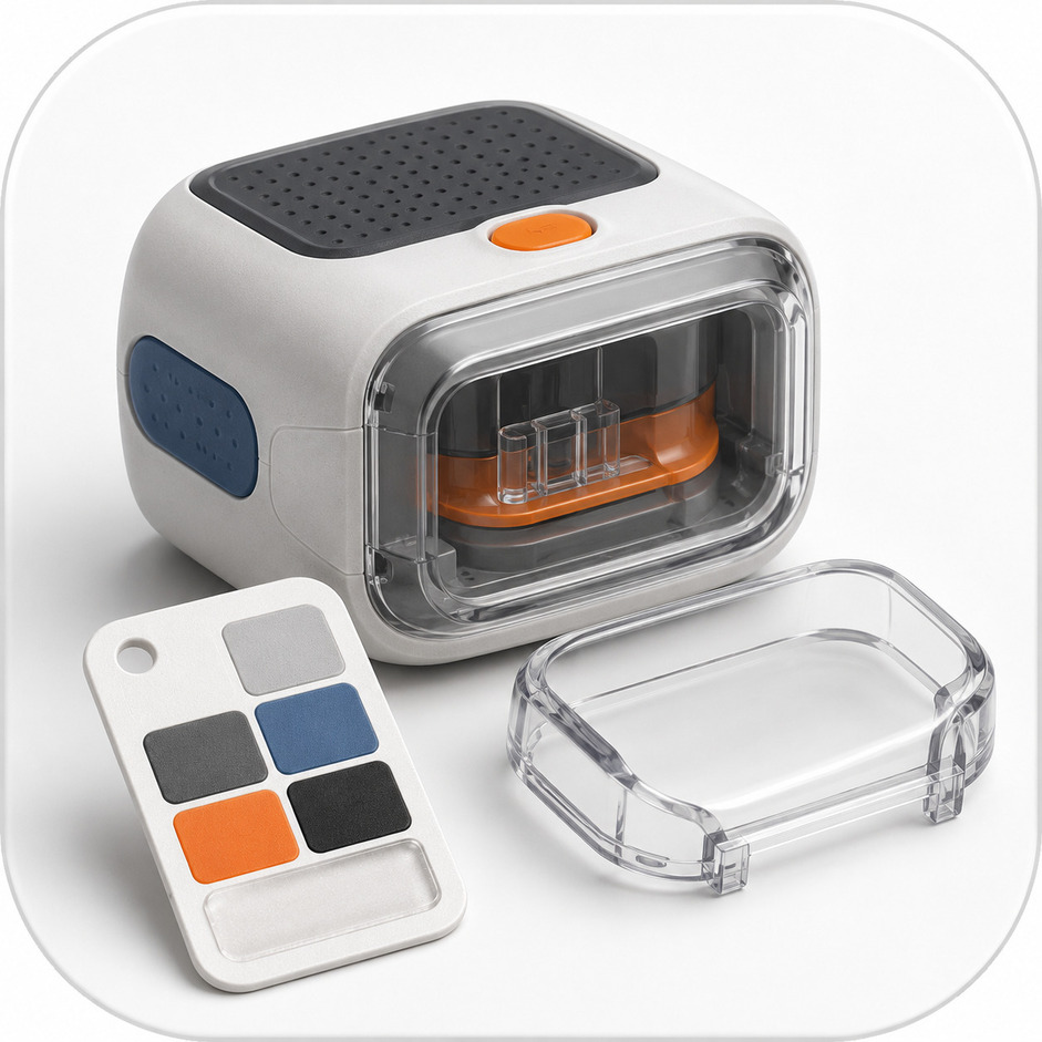 PolyJet material color and transparency selection for realistic prototype parts