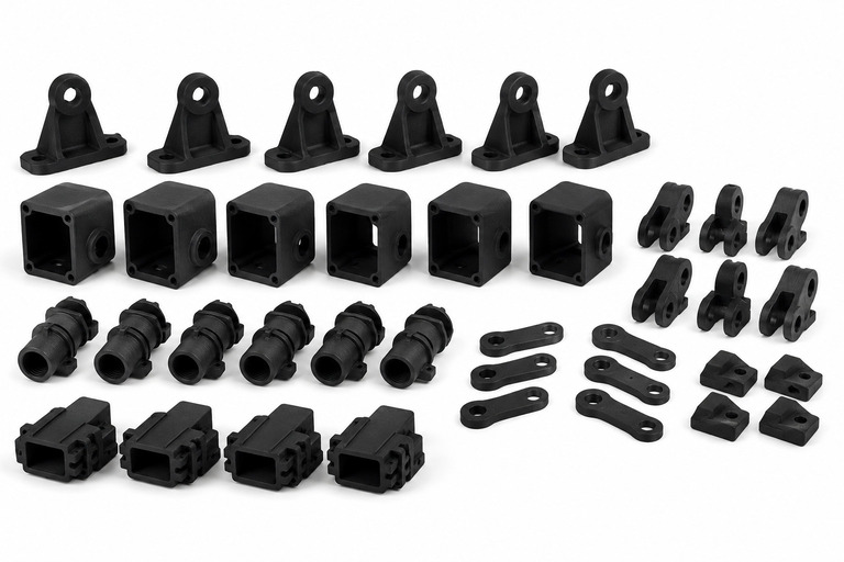 Low-volume SLS nylon production parts for end-use components without mold tooling