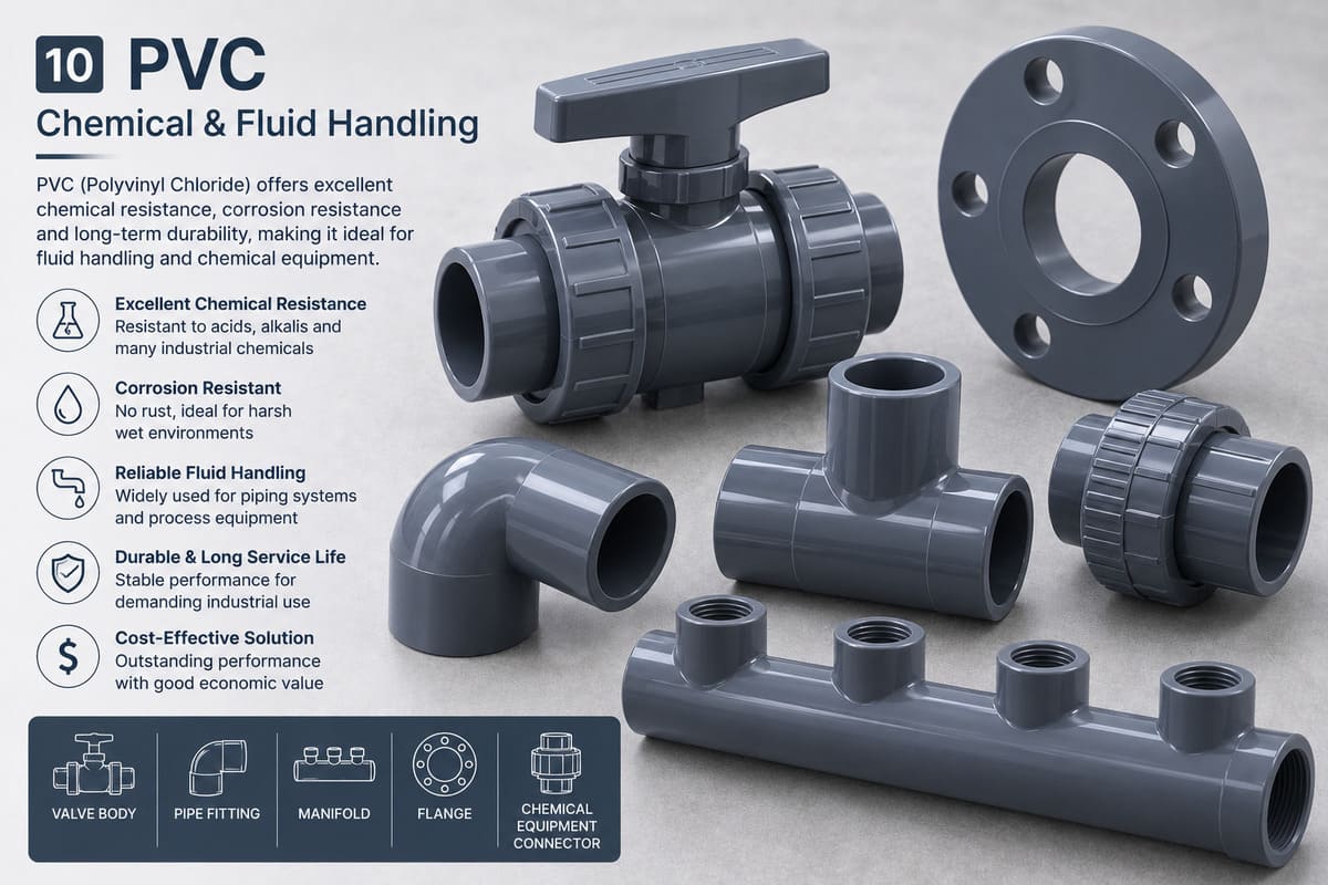 PVC valve and fluid handling components for chemical-resistant applications