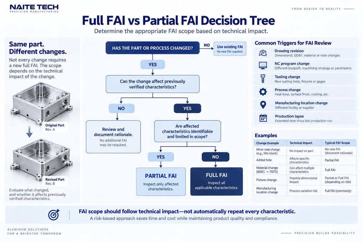 Full FAI vs Partial FAI decision tree for CNC machined parts.jpg