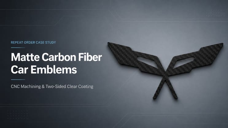 Repeat order for matte T300 carbon fiber car emblems with two-sided clear coating.jpg