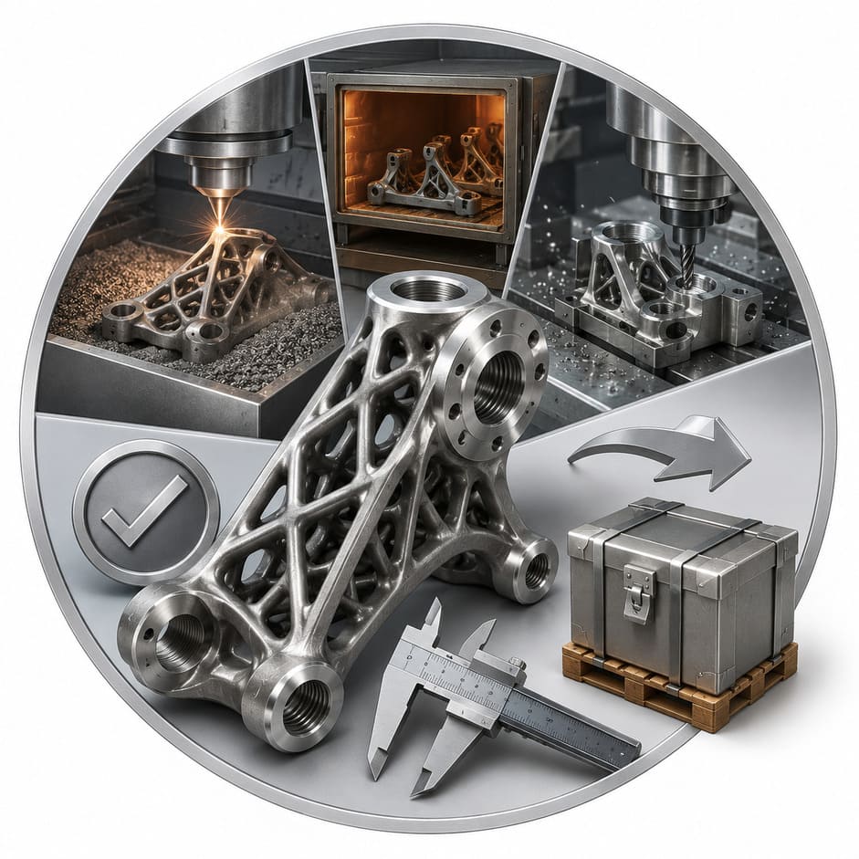 Metal 3D printing post-processing inspection packaging and delivery