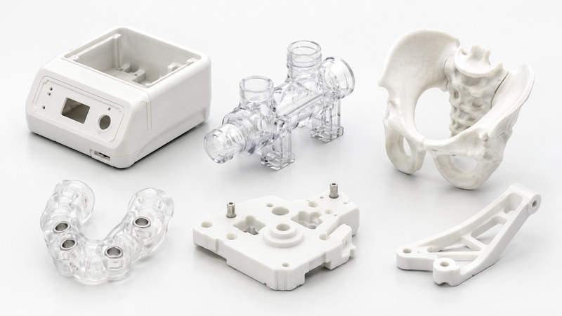 3D printed medical device prototypes and clear resin parts