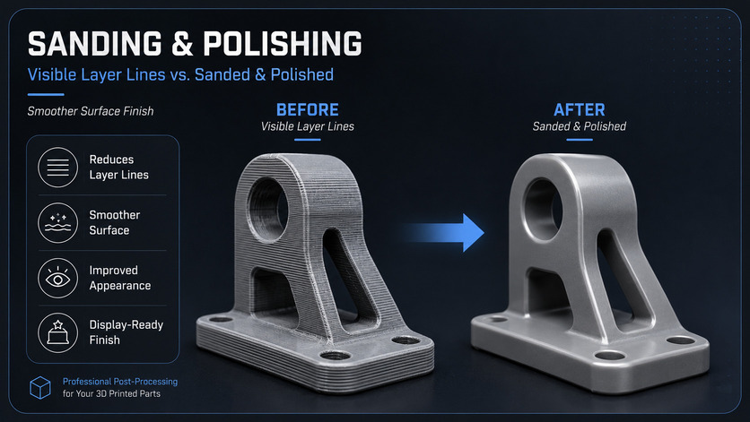 Sanding and polishing of 3D printed parts