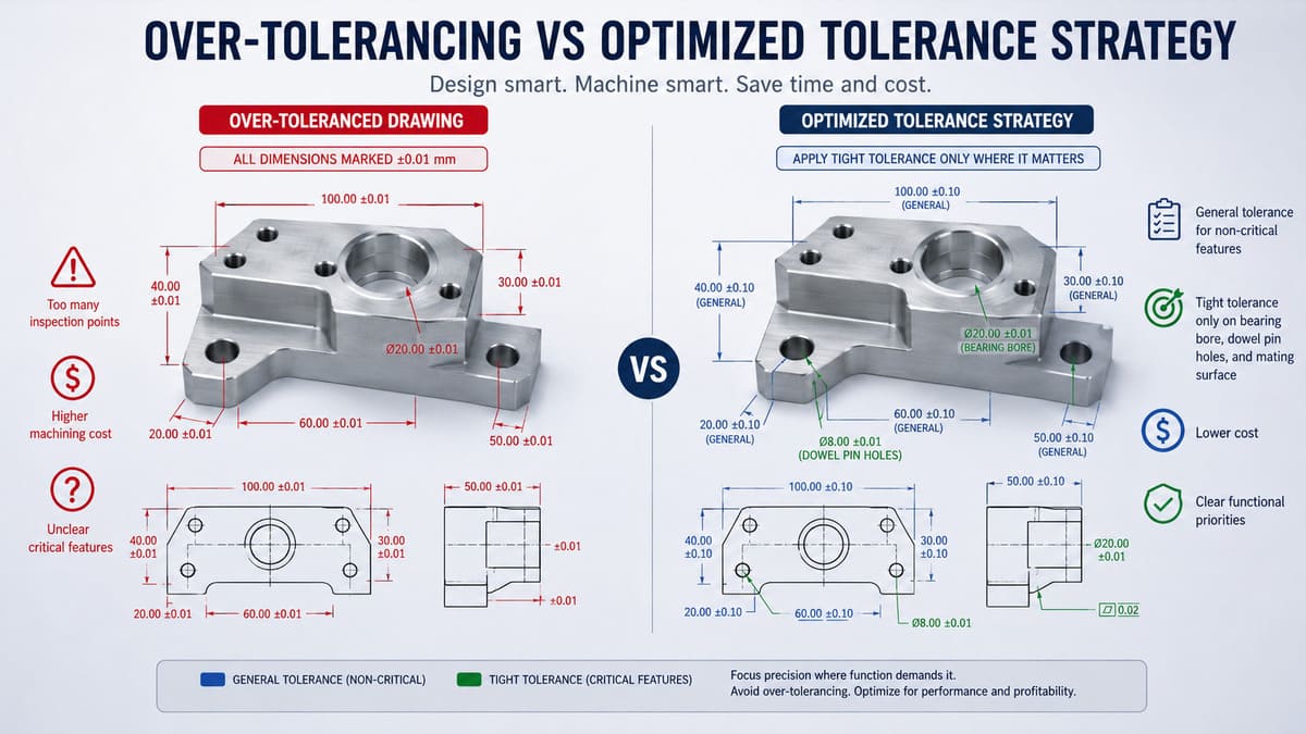 Over-tolerancing example showing tight tolerances on every CNC part feature.jpg