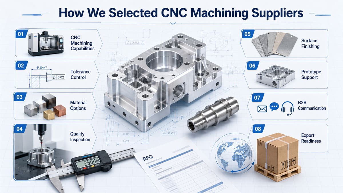 CNC machining supplier selection criteria for evaluating Canadian CNC machining companies.